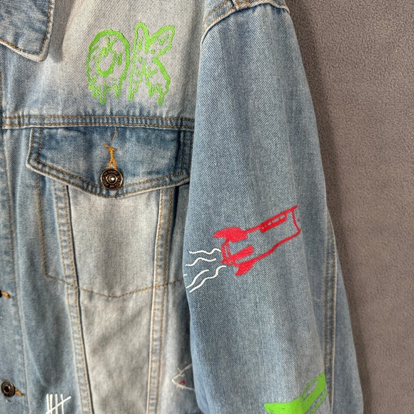 Brooklyn Cloth Mens Denim Jacket XL Blue Jean Trucker Savage‎ - Picture 6 of 16